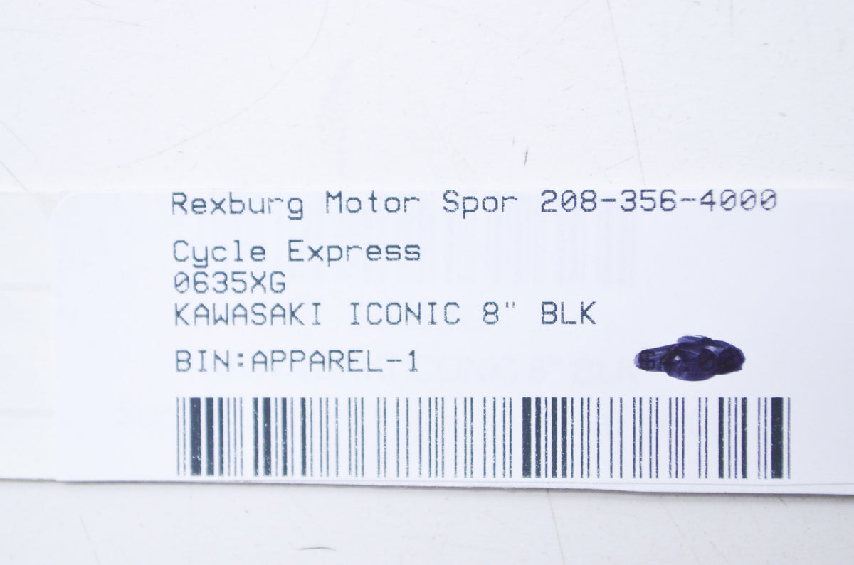 Cycle Express 0635XG 8" Kawasaki Iconic Black Decal NOS