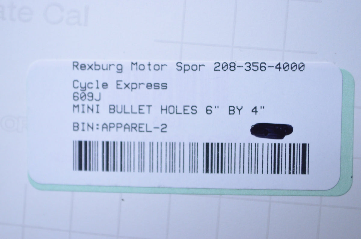 Cycle Express 609J 6" x 4" Machine Gun Holes Decal NOS