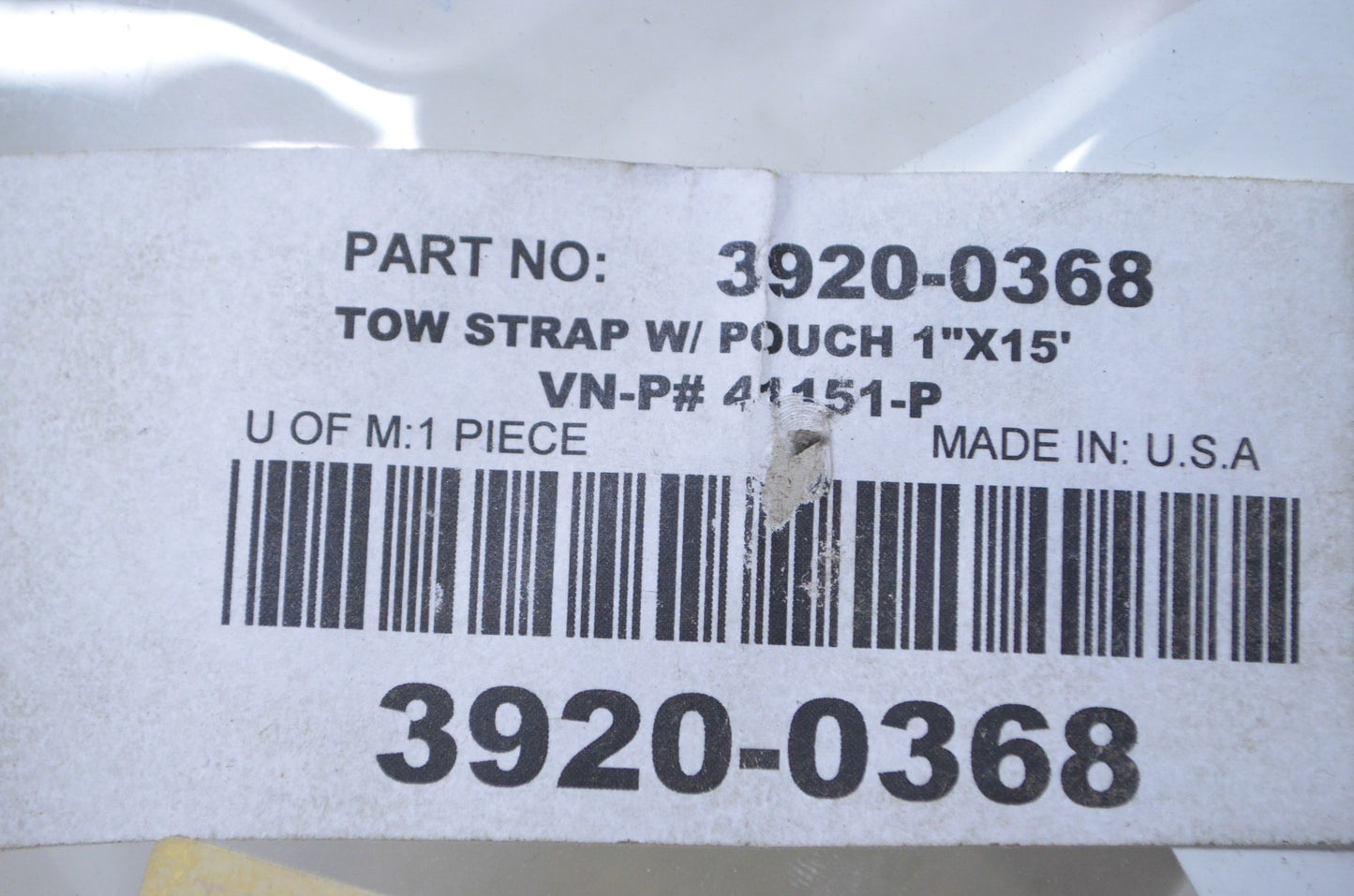 Powertye 3920-0368 Tow Strap w/ Pouch NOS