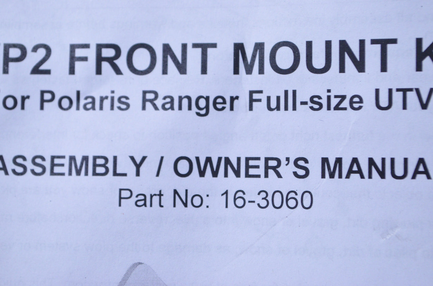 New Cycle Country Front Frame Plow Mount Kit NOS