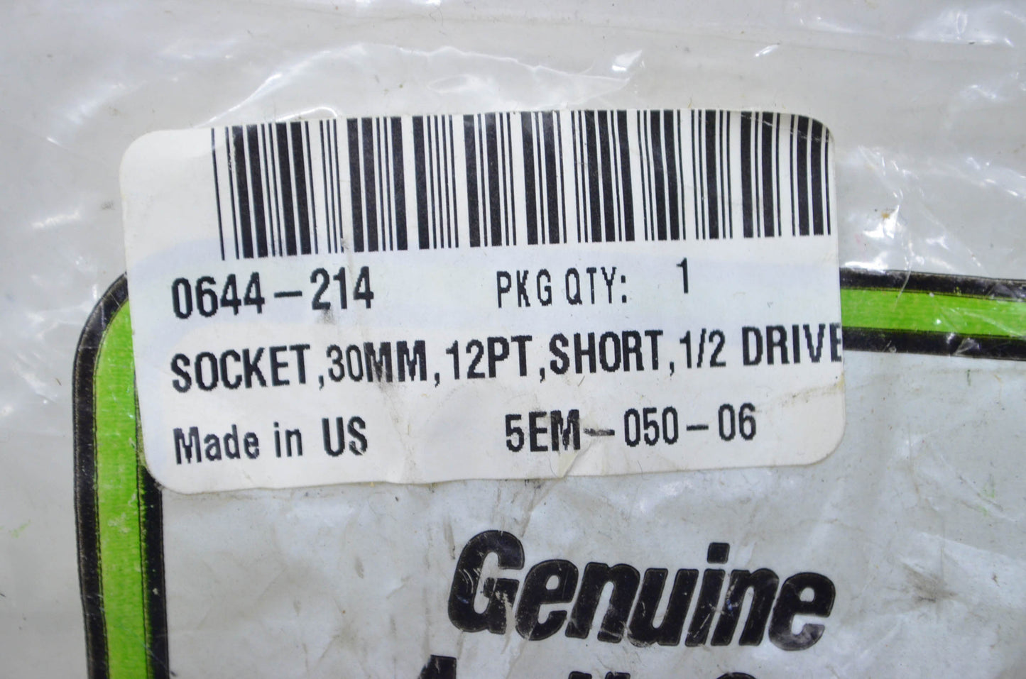 Tigershark 0644-214 30mm 12PT Short 1/2 Drive Socket NOS