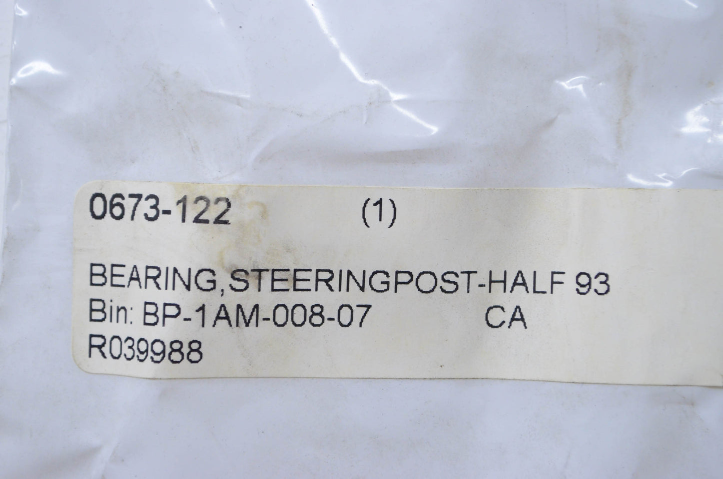 Tigershark 0673-122 Steering Post Half Bearing NOS