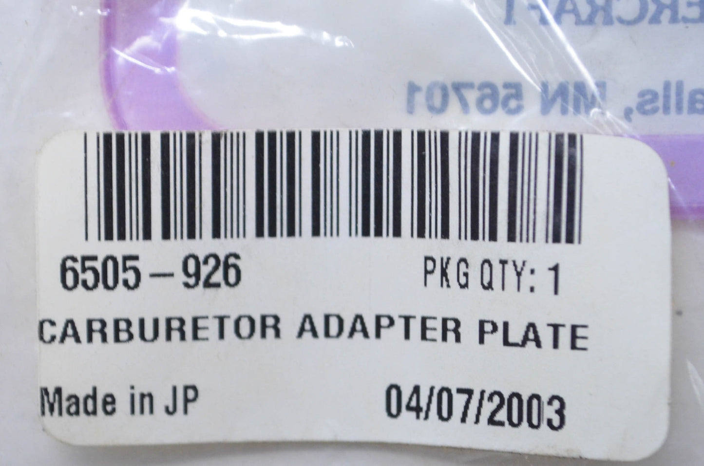 OEM Arctic Cat 6505-926 Carburetor Adapter Plate NOS