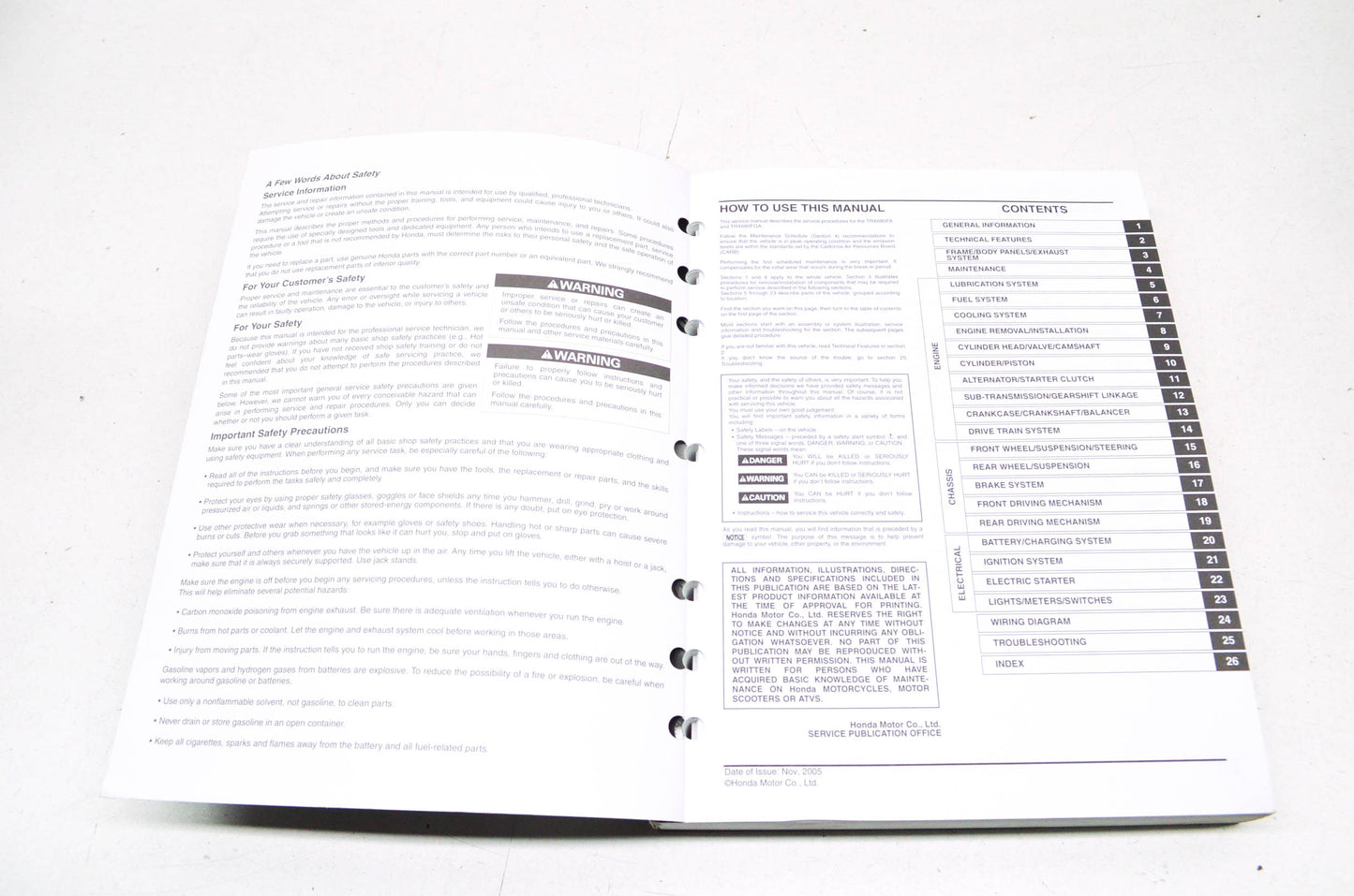 OEM Honda 2006-2017 TRX680FA/FGA Service Manual