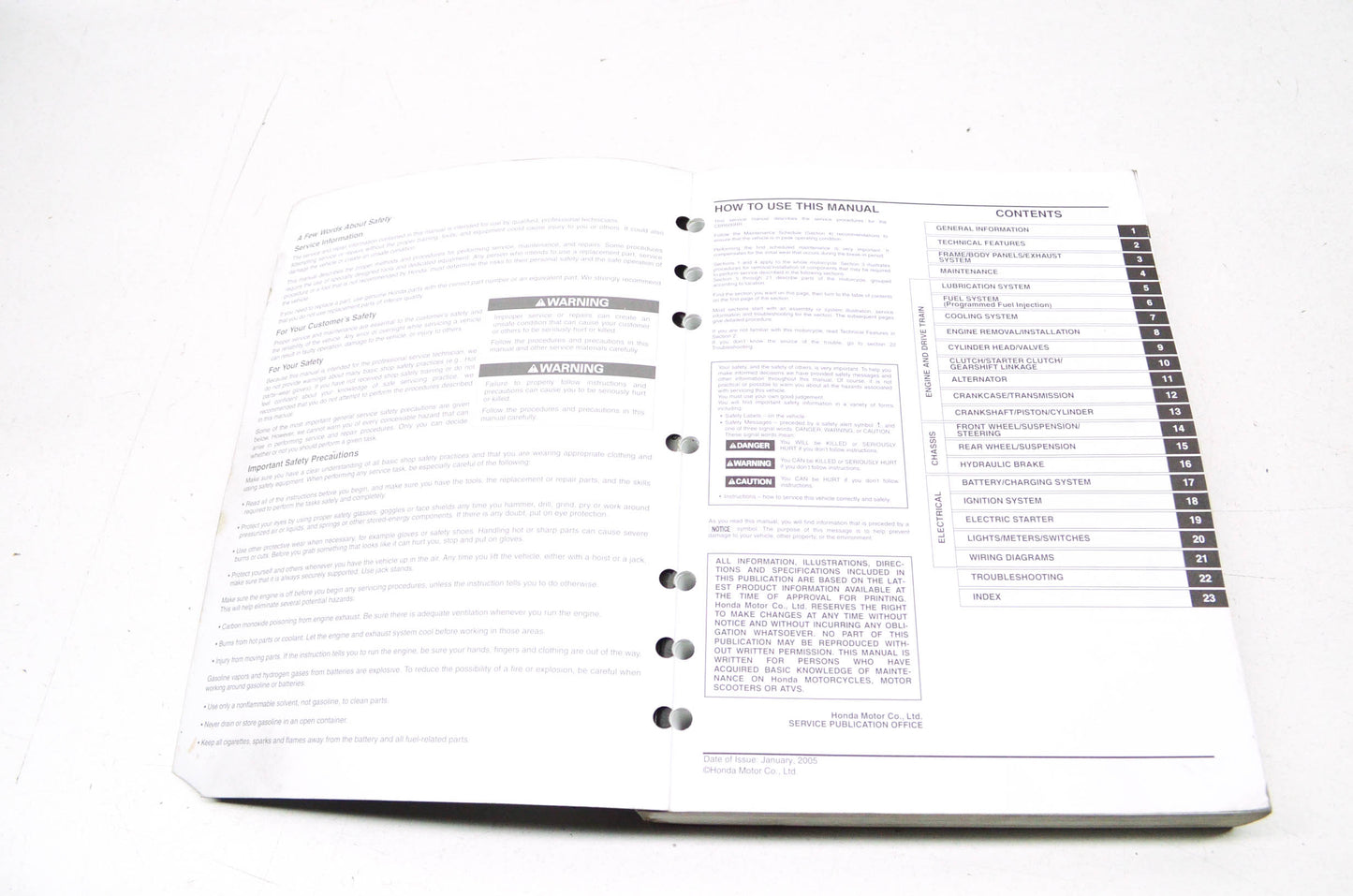 OEM Honda 2003-2005 CBR600RR Service Manual