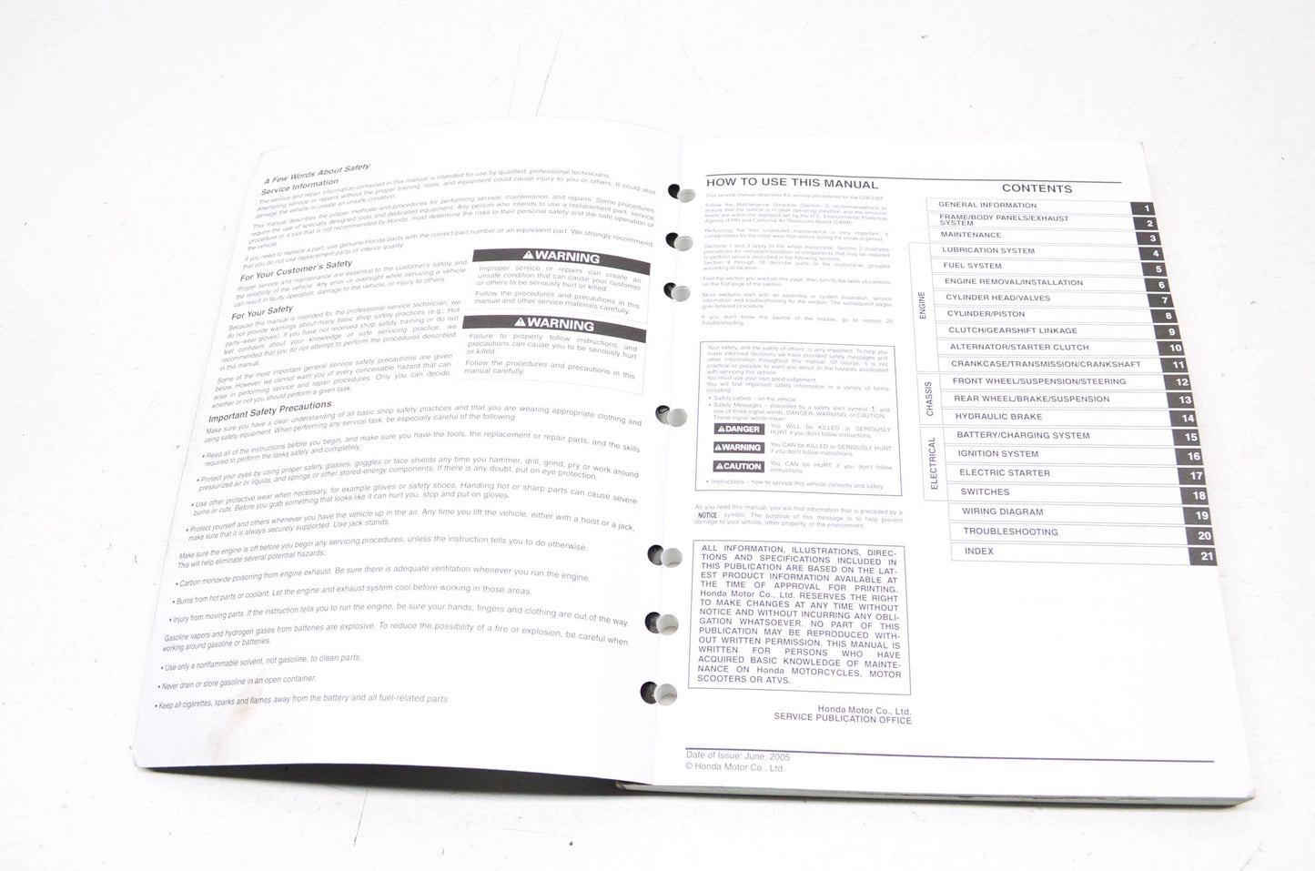 OEM Honda 2003-2016 CRF230F Service Manual