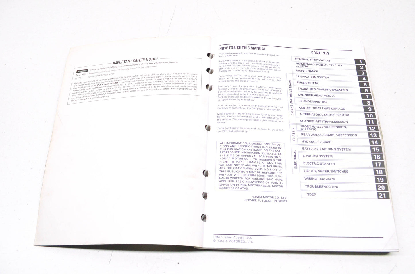 OEM Honda 1996-2016 CMX250C, CMX250X Service Manual
