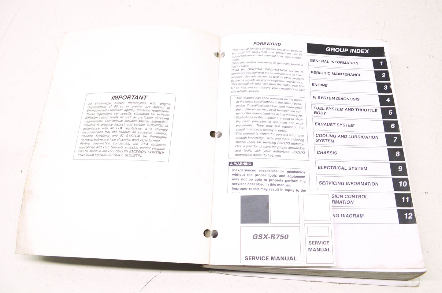 OEM Suzuki 99500-37130-03E GSX-R750 Service Manual