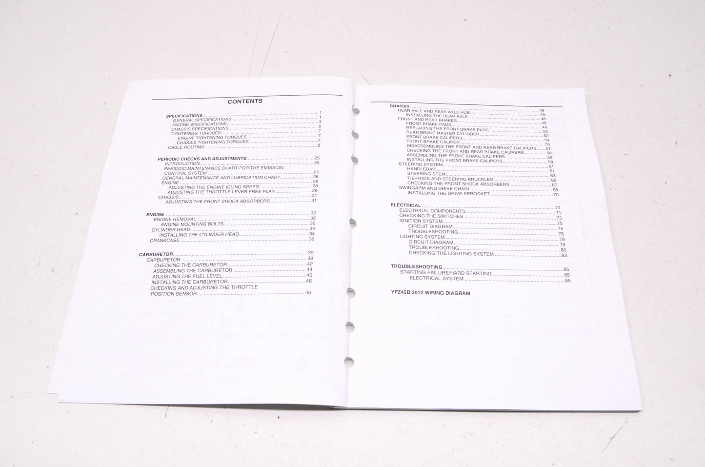 OEM Yamaha LIT-11616-25-18 YFZ45B YFZ450 2012 Service Manual
