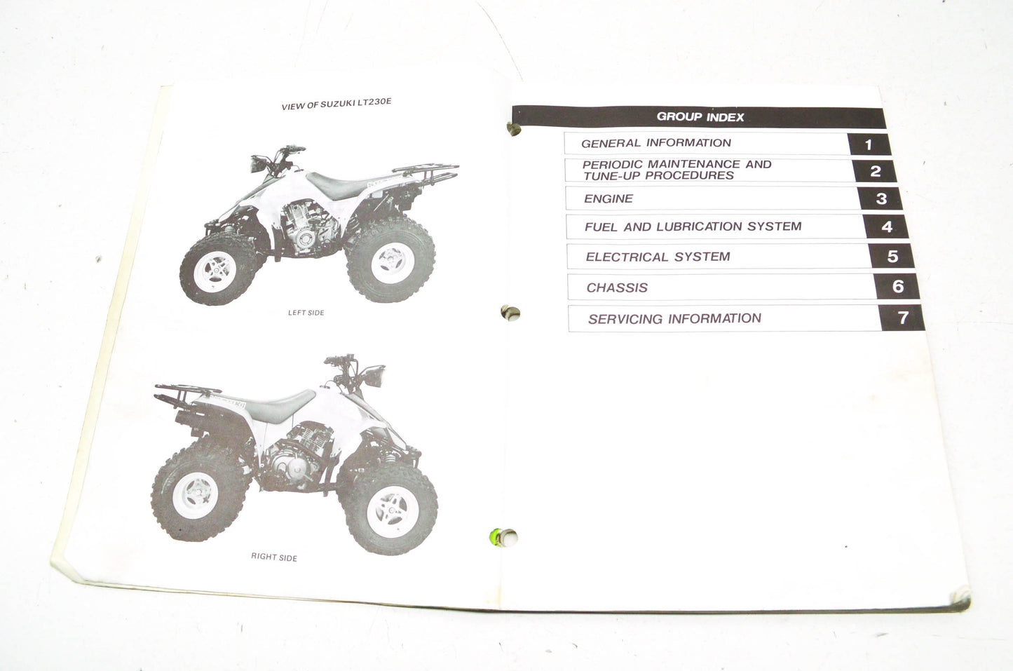 OEM Suzuki 99500-42070-01E Service Manual LT230E 1987-92