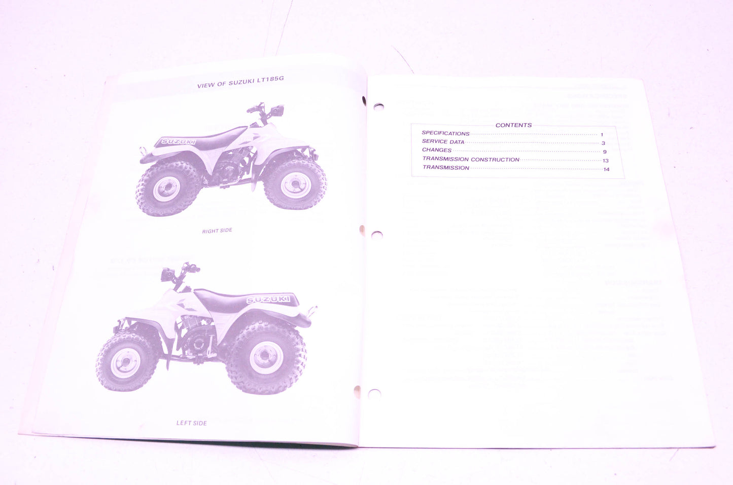 OEM Suzuki 99501-41080-01E LT185 Supplementary Service Manual