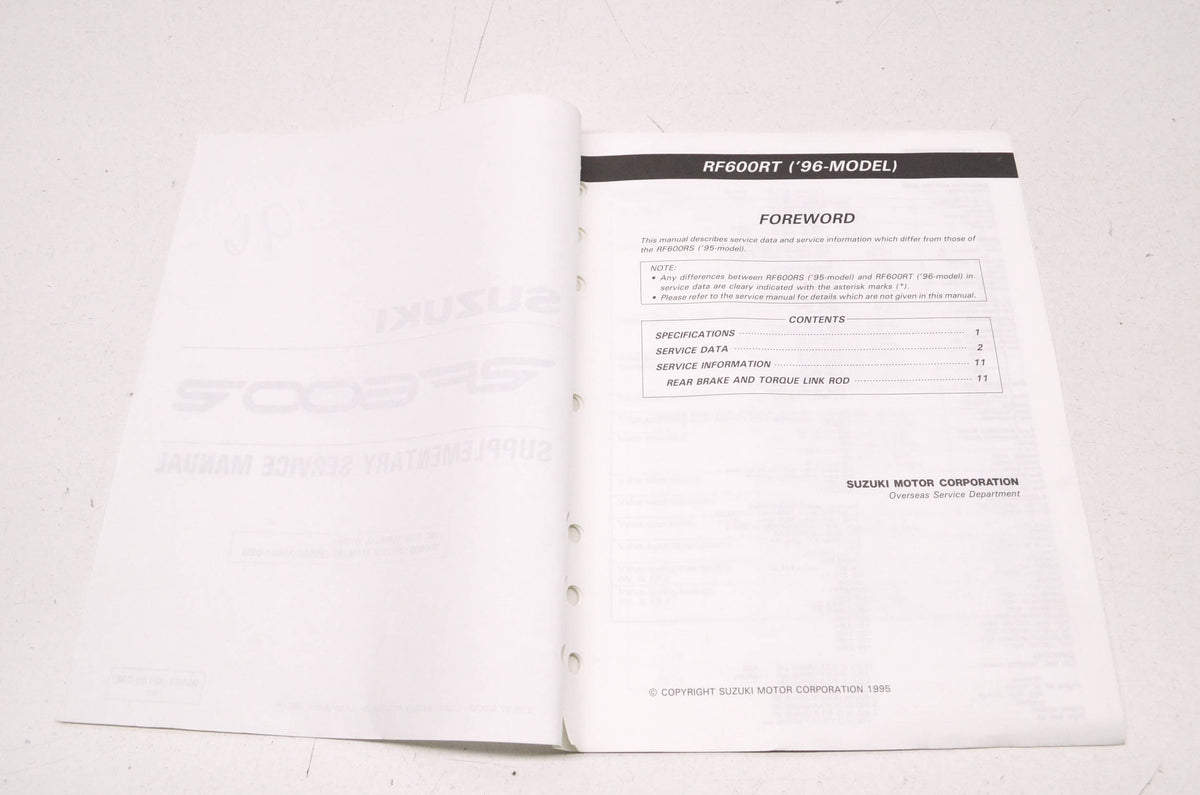 OEM Suzuki 99501-35130-03E RF600R Service Manual