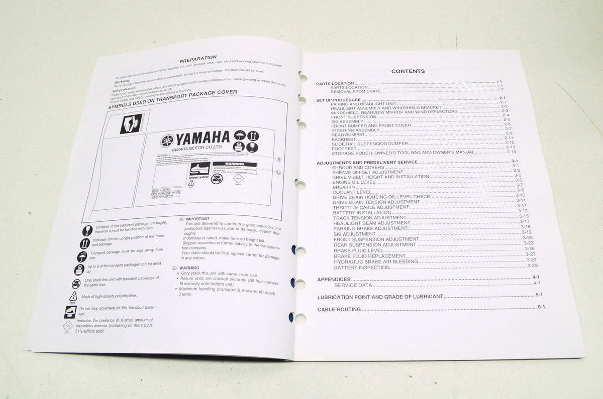 OEM Yamaha LIT-12668-02-79 RST90GTY Assembly Manual NOS