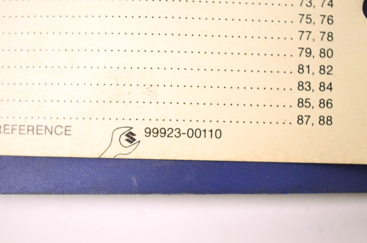 OEM Suzuki 99923-00110 1980 T Model Ready Reference Service Specifications