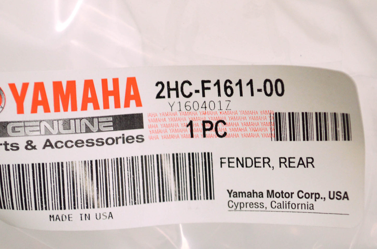 New OEM Yamaha Blue Rear Fender NOS