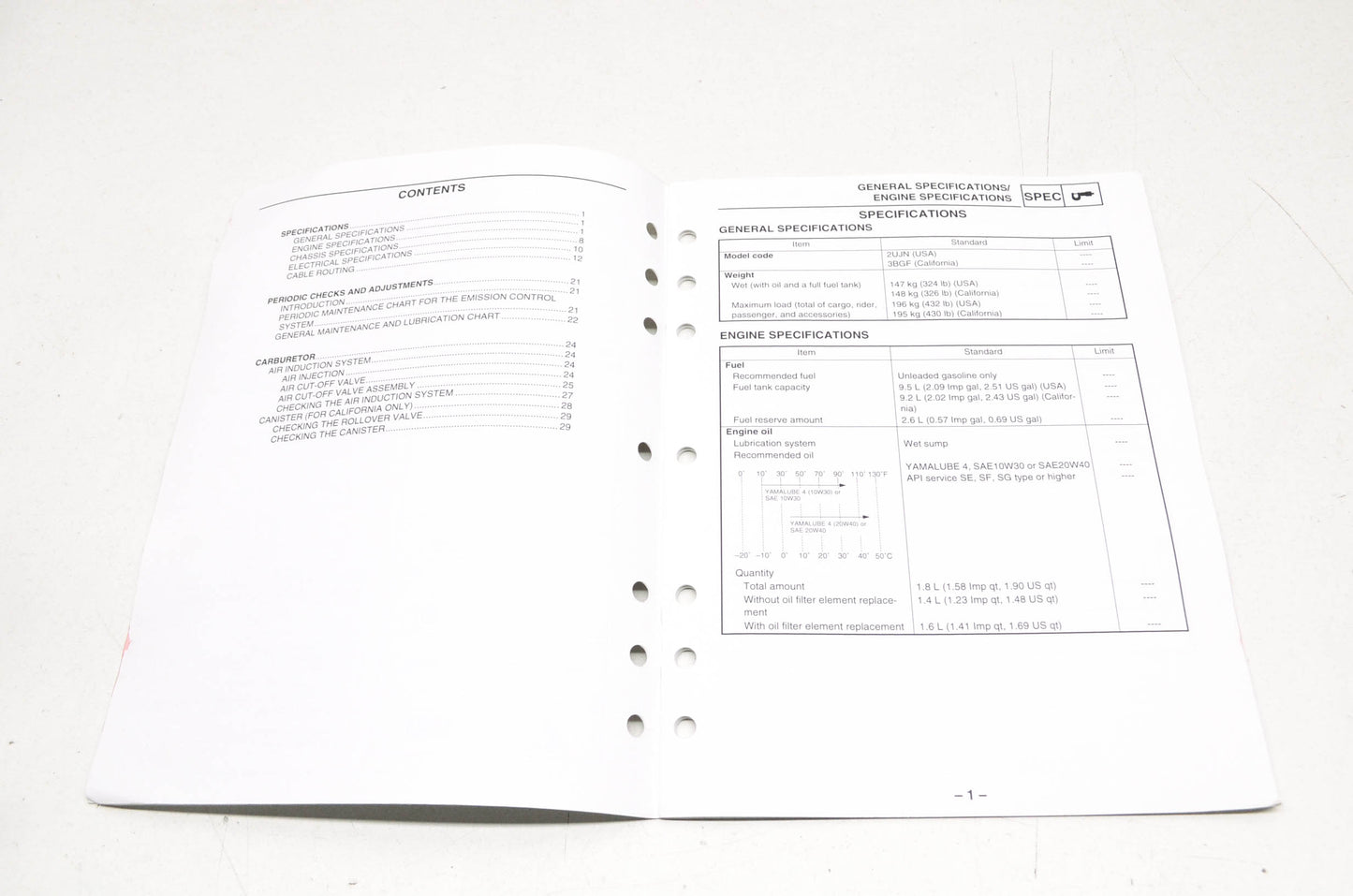 OEM Yamaha LIT-11616-19-23 XV250V/VC Service Manual Supplement