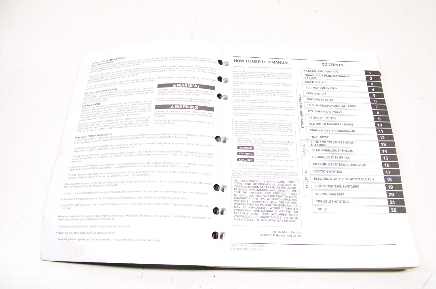 OEM Honda 61MCK06 Service Manual VT1100C2 00-06