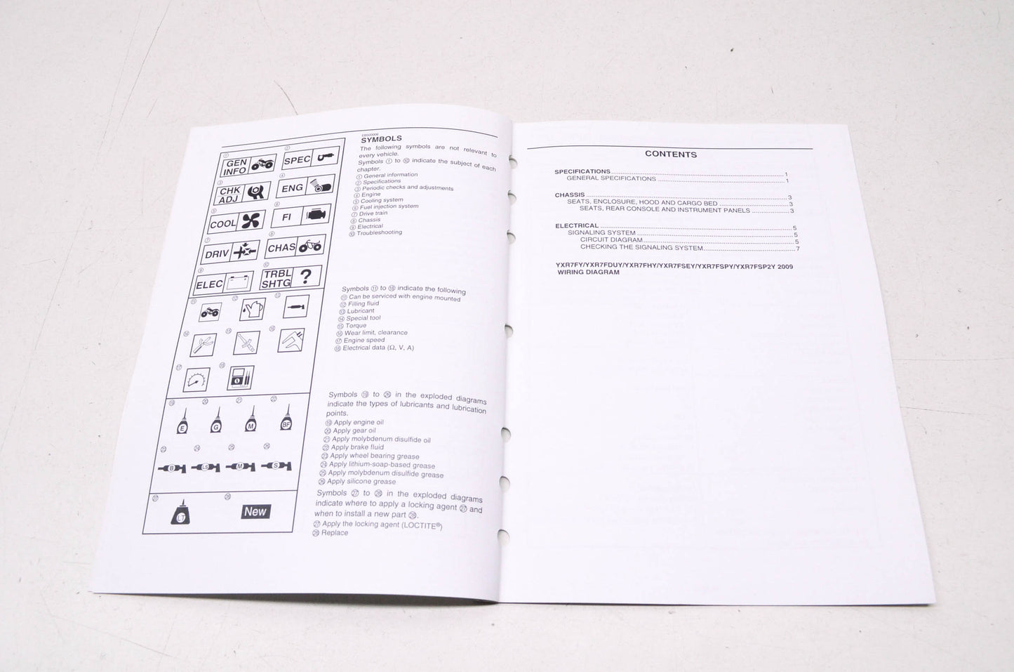 OEM Yamaha LIT-11616-22-14 Service Manual 09 YXR7FY/FDUY/FSPY/F