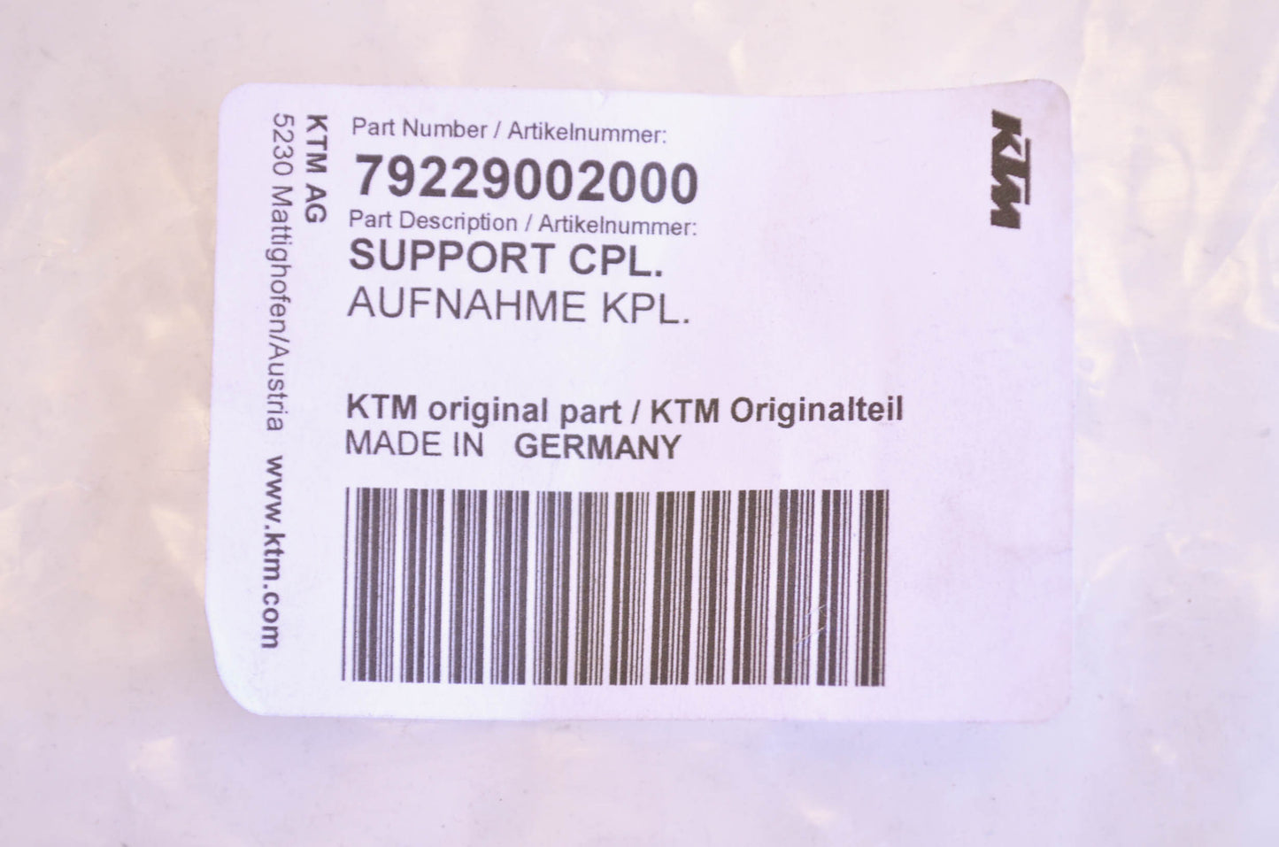 OEM KTM 79229002000 Complete Support Kit NOS