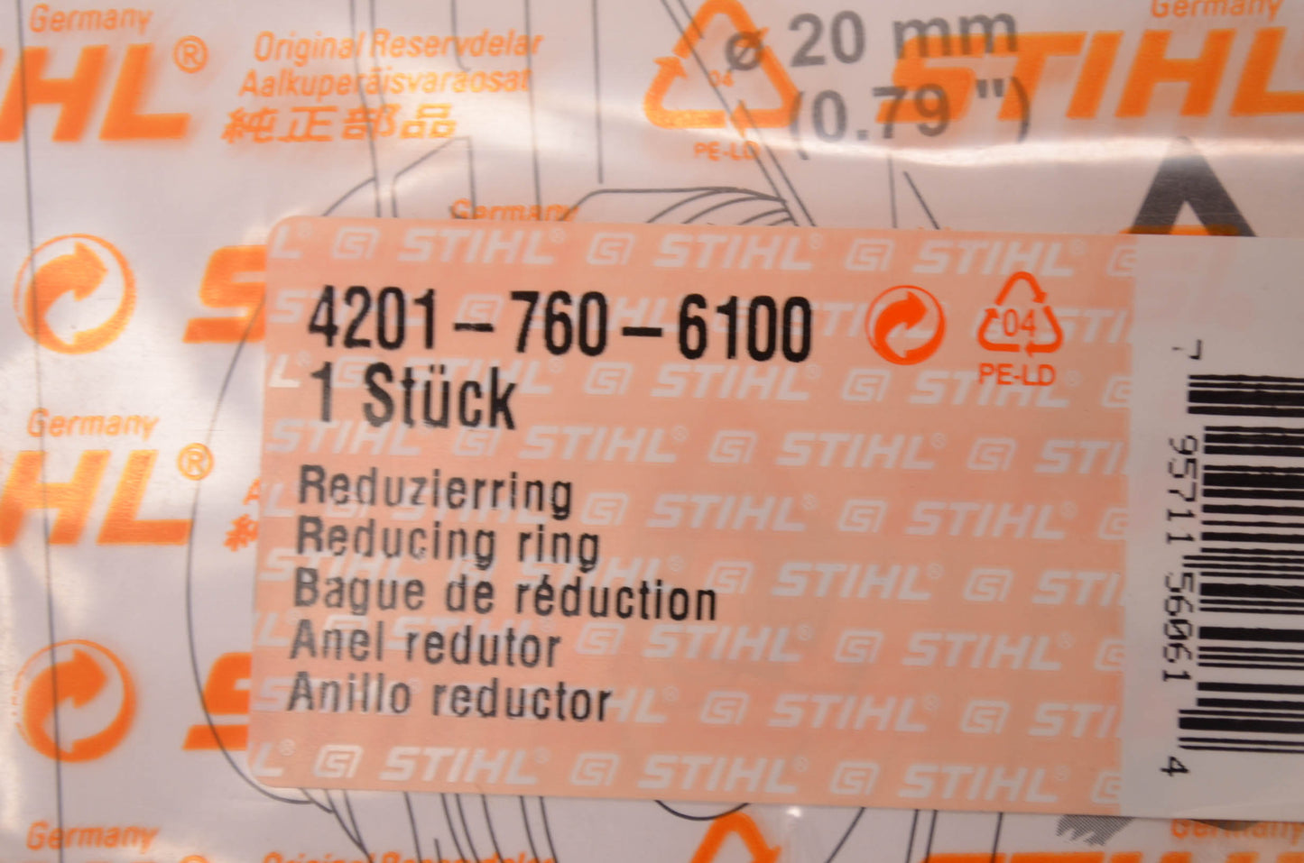 OEM STIHL 4201-760-6100 Reducing Ring NOS