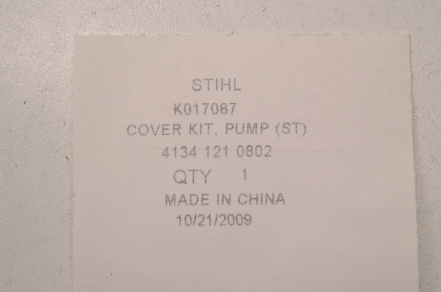 OEM STIHL 4134-121-0802 Pump End Cover NOS