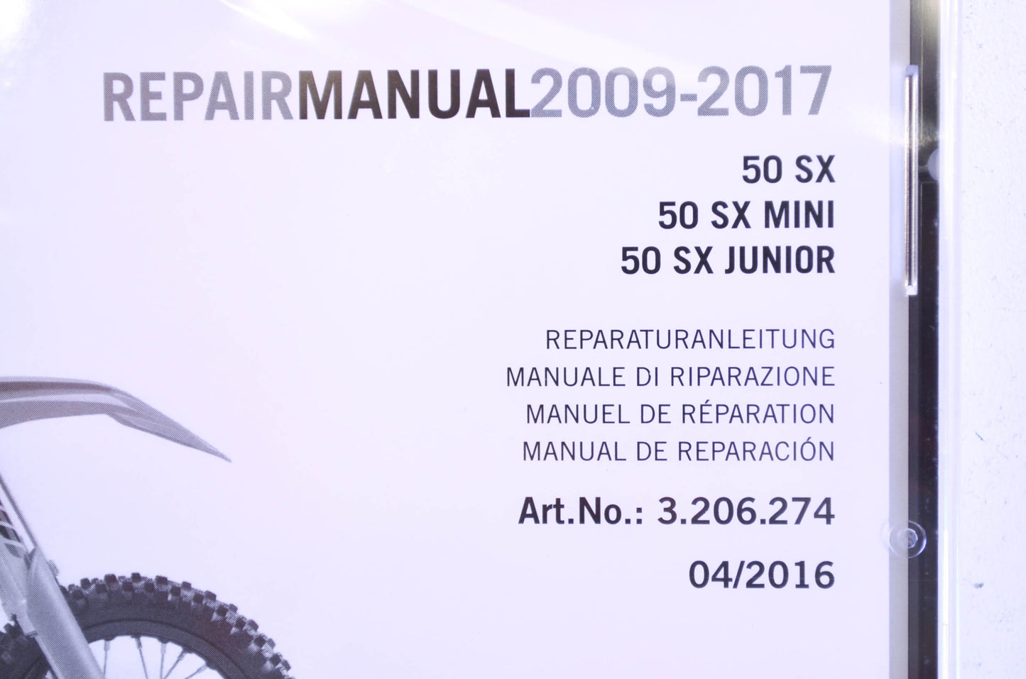 New OEM KTM 2009-2017 50 SX, 50 SX MINI, 50 SX JUNIOR Repair Manual CD Disc NOS