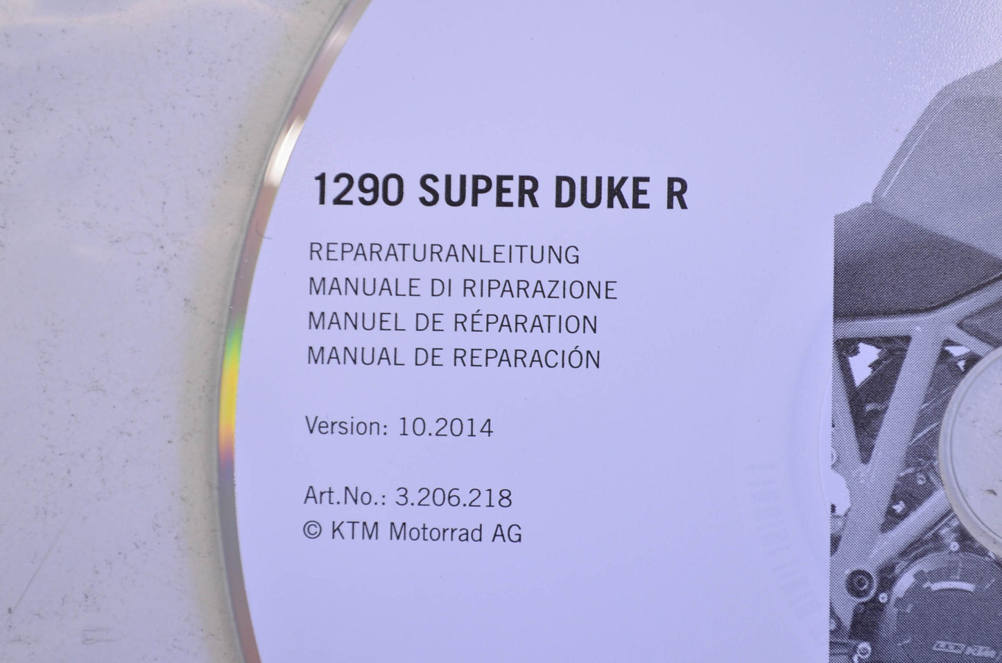 OEM KTM 3206218 2014-2015 1290 Super Duke R Repair Manual CD Disc