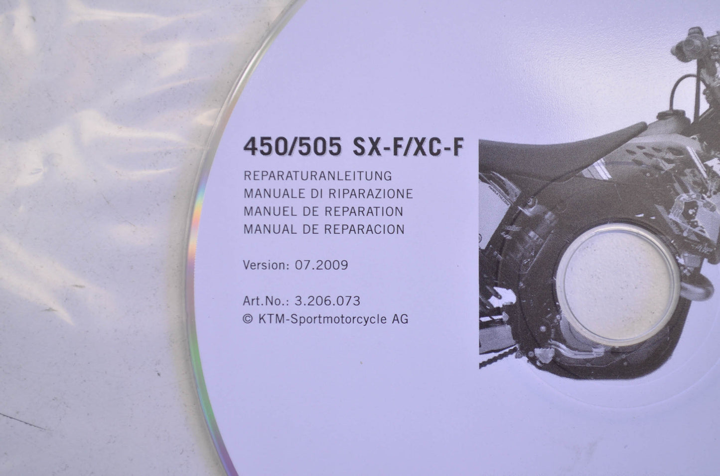 OEM KTM 2007-2010 450/505 SX-F/XC-F Repair Manual CD Disc