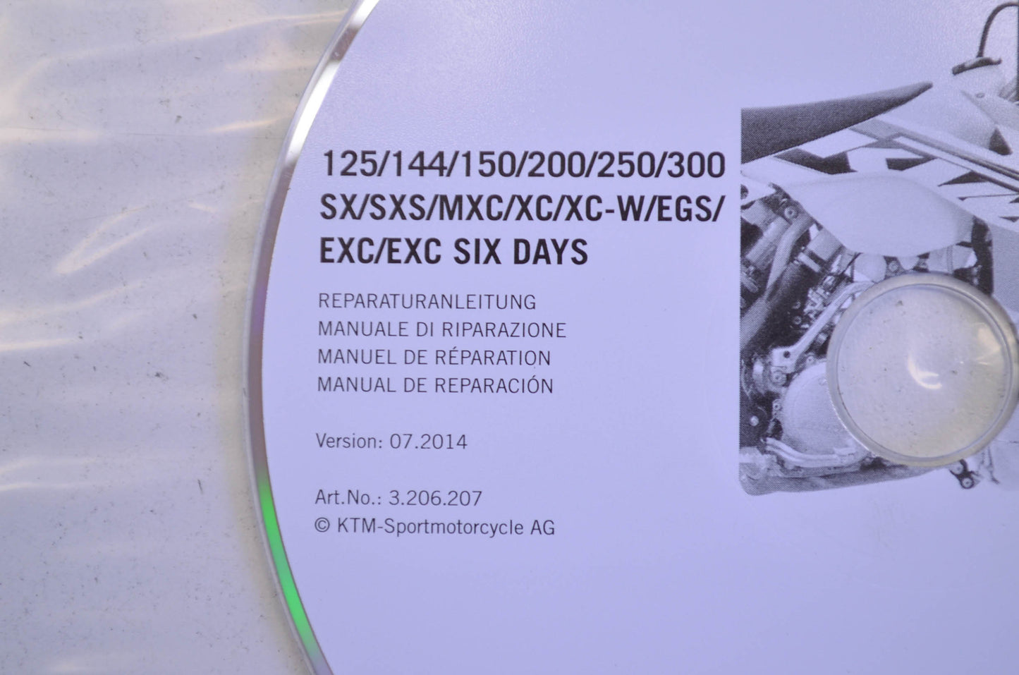 1999-2015 125-300 SX/SXS/MXC/XC/W/EGS/EXC/EXC SIX DAYS Repair Manual CD Disc