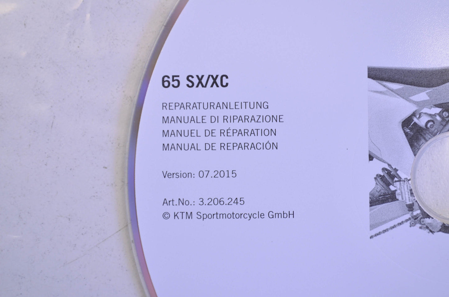 OEM KTM 3206245 2009-2016 65 SX/XC 2009-2016 65 SX/XC Repair Manual CD Disc
