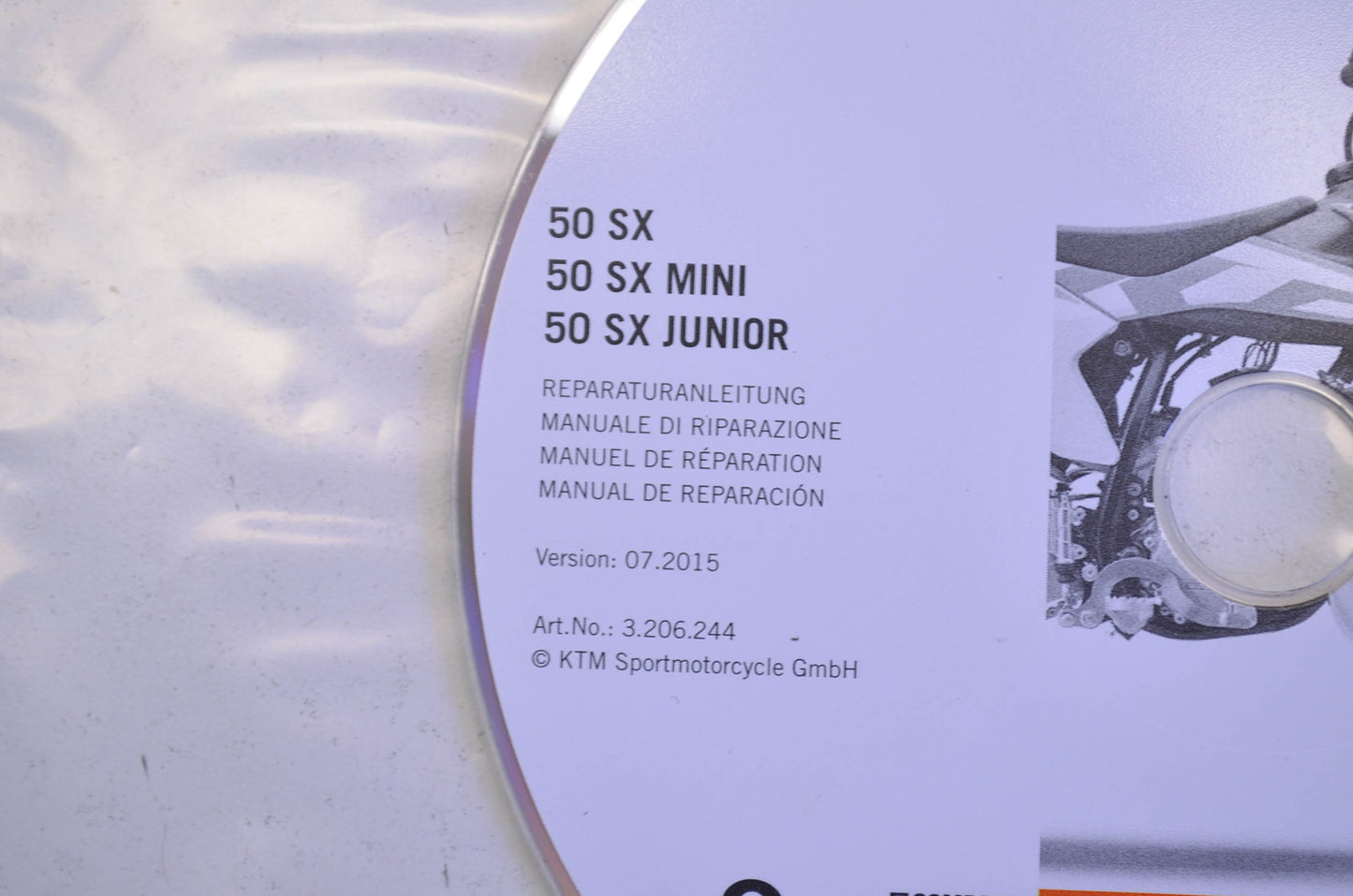 New OEM KTM 2009-2016 50 SX, 50 SX MINI, 50 SX JUNIOR Repair Manual CD Disc NOS