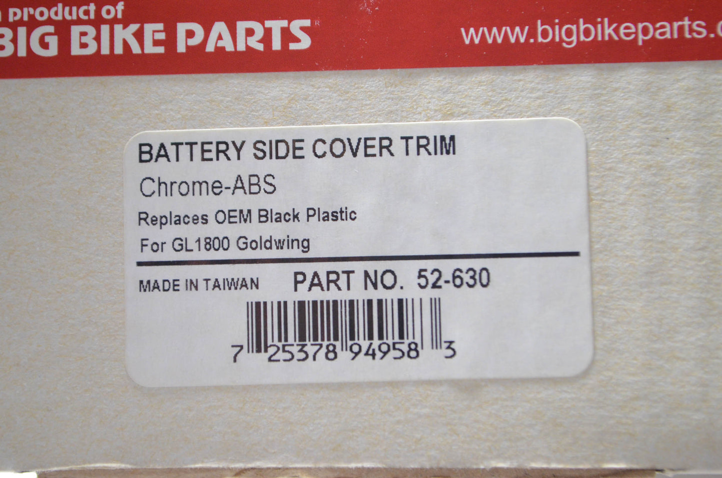 ABS Chrome Battery Side Cover Trim Kit NOS