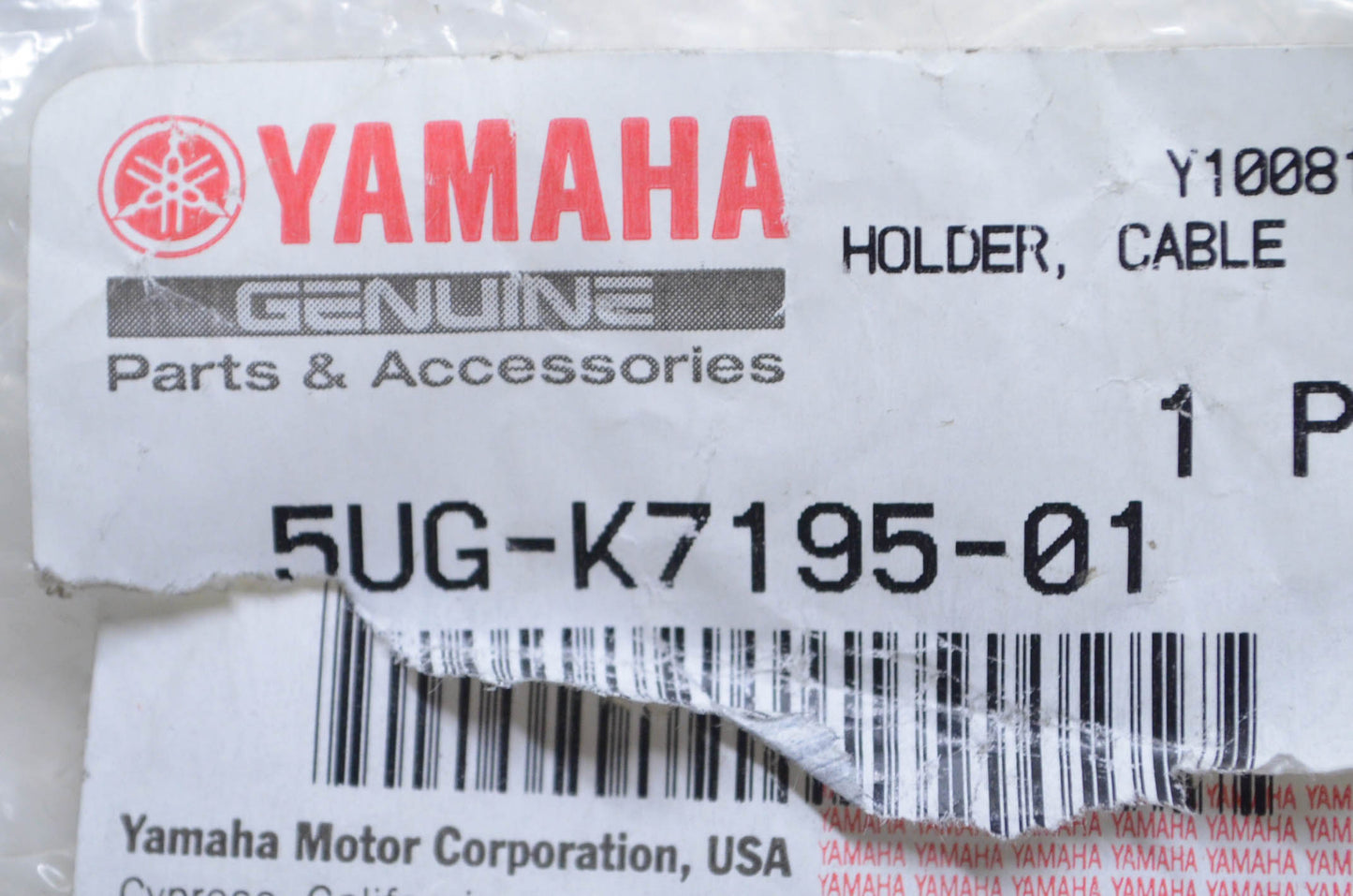 OEM Yamaha 5UG-K7195-01-00 Holder Cable NOS