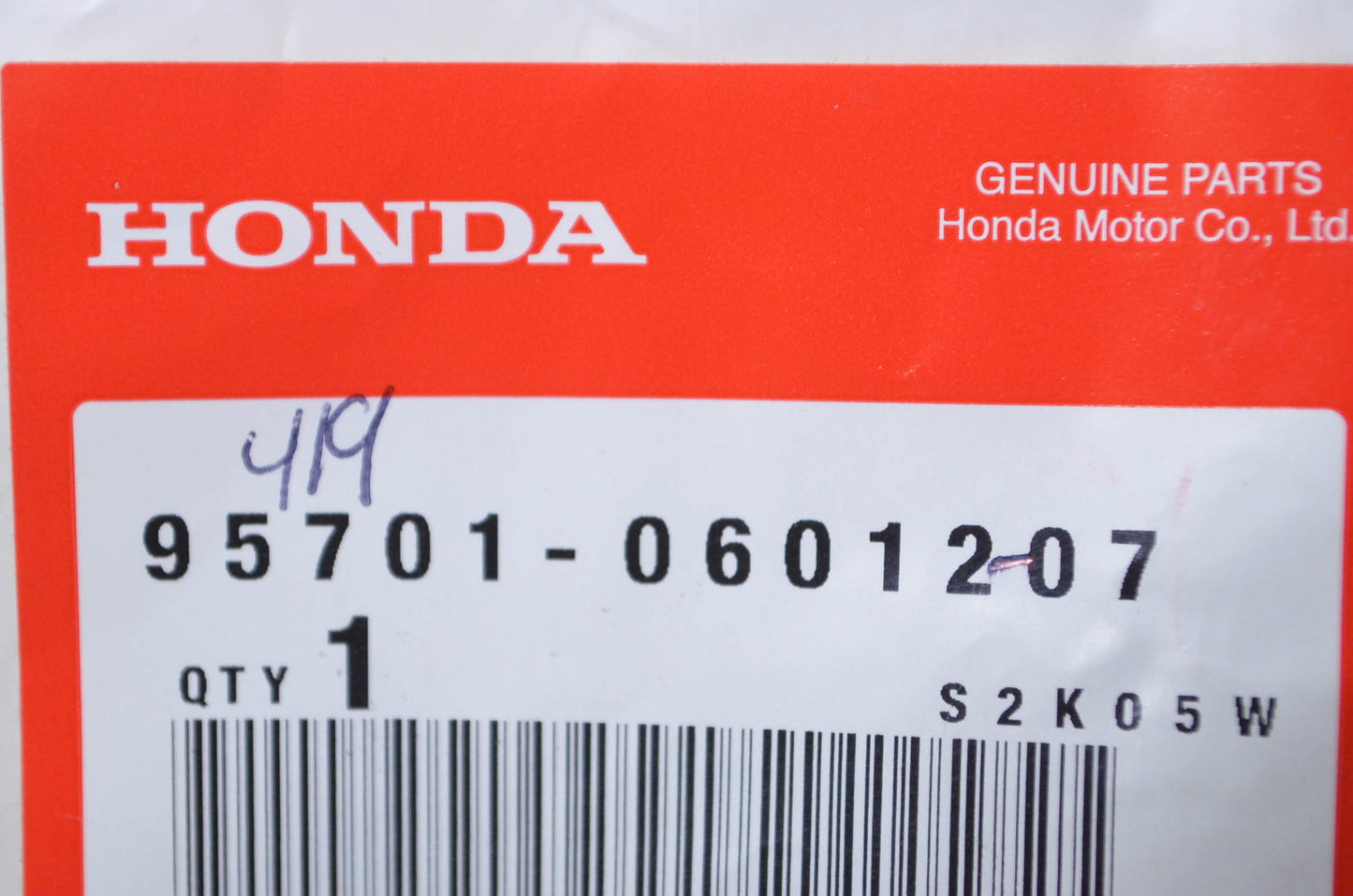 OEM Honda 95701-0601207 Flange Bolt 6X12 NOS