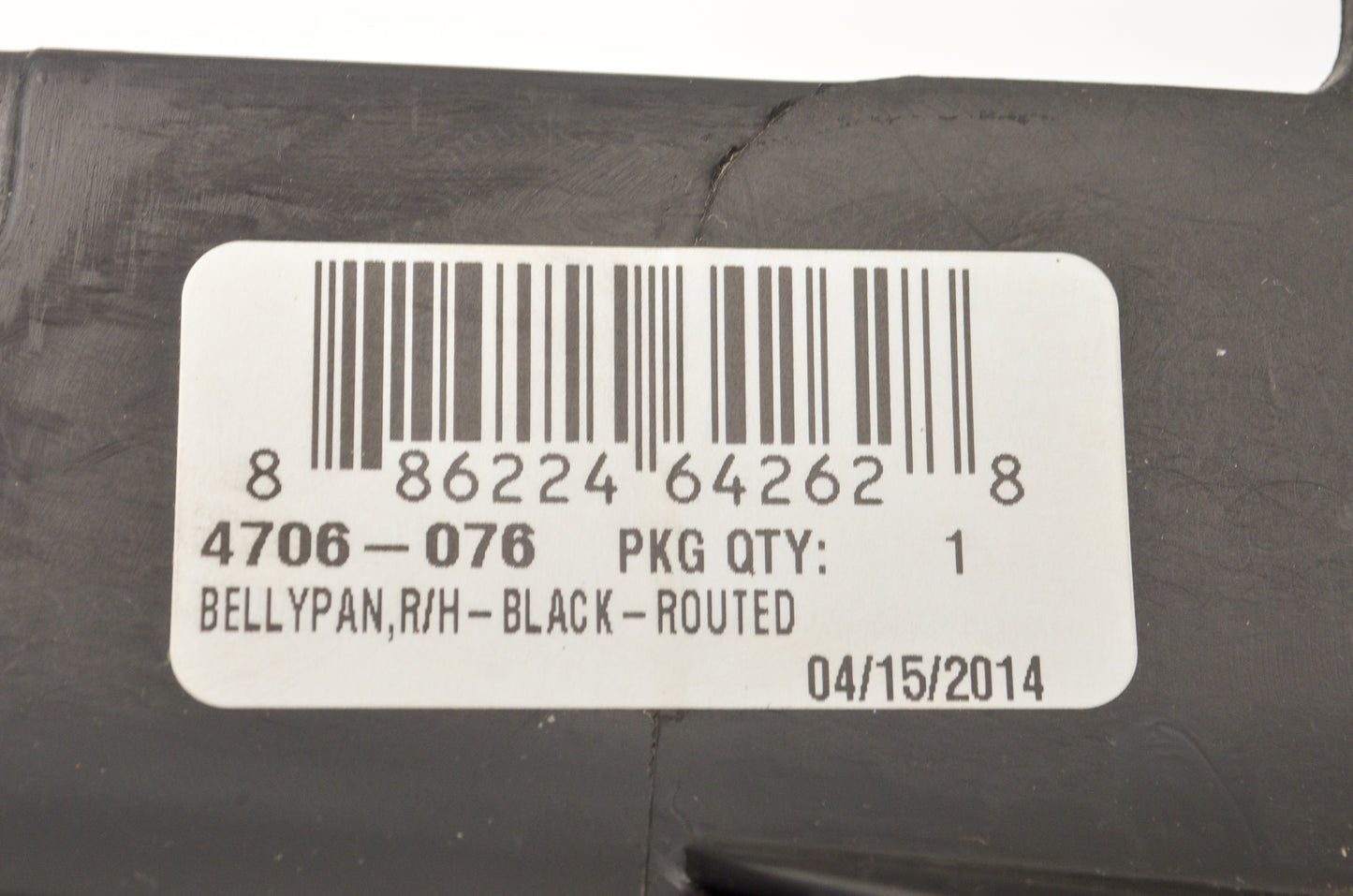 OEM Arctic Cat 4706-076 Routed Black Right Belly Pan NOS