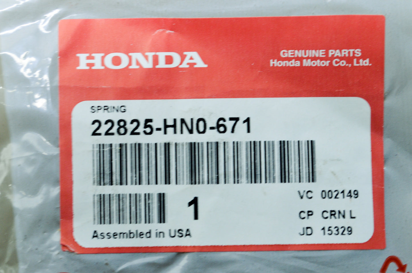 OEM Honda 22825-HN0-671 Spring