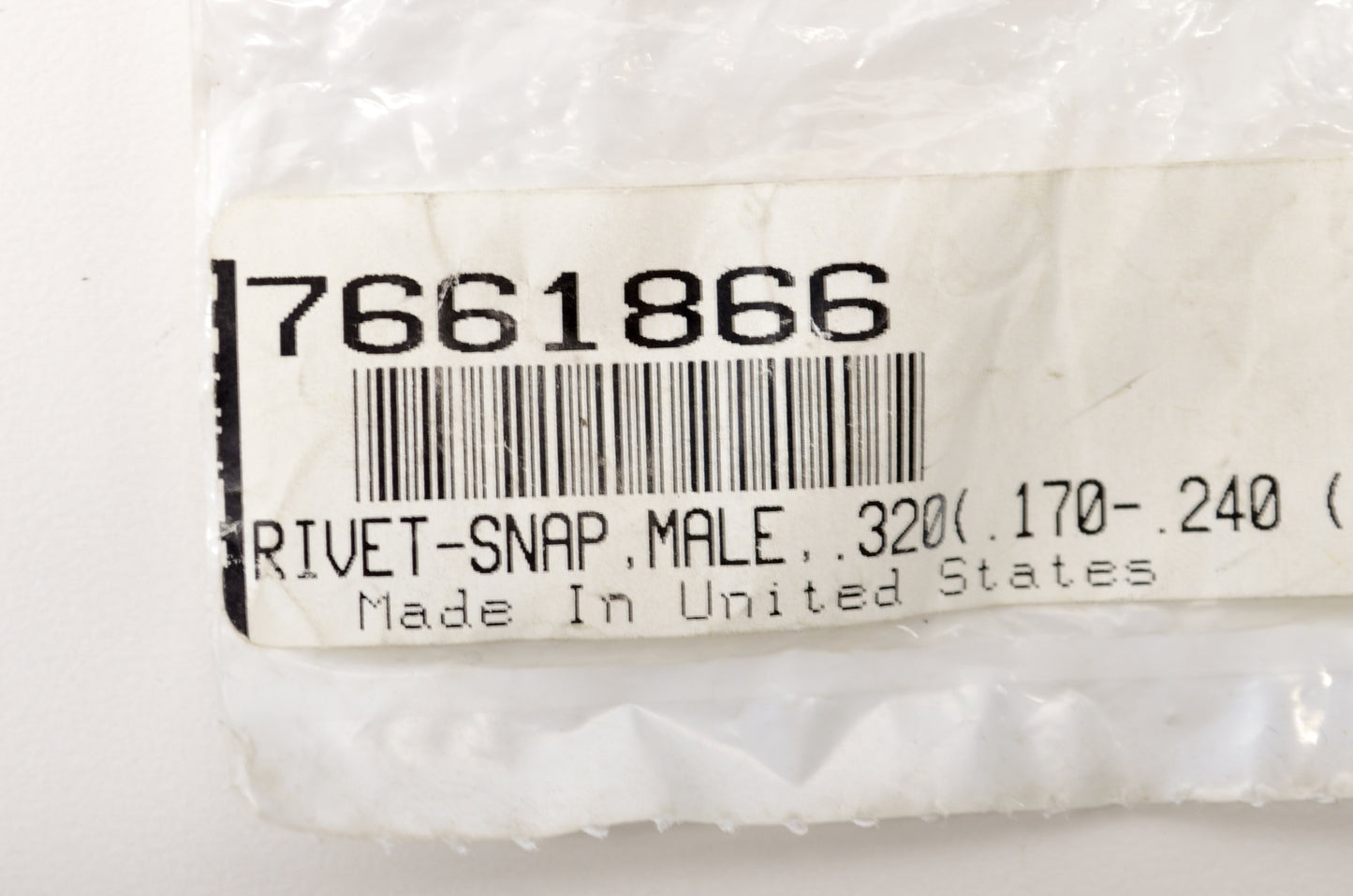 Male Snap Rivet Qty 4 NOS
