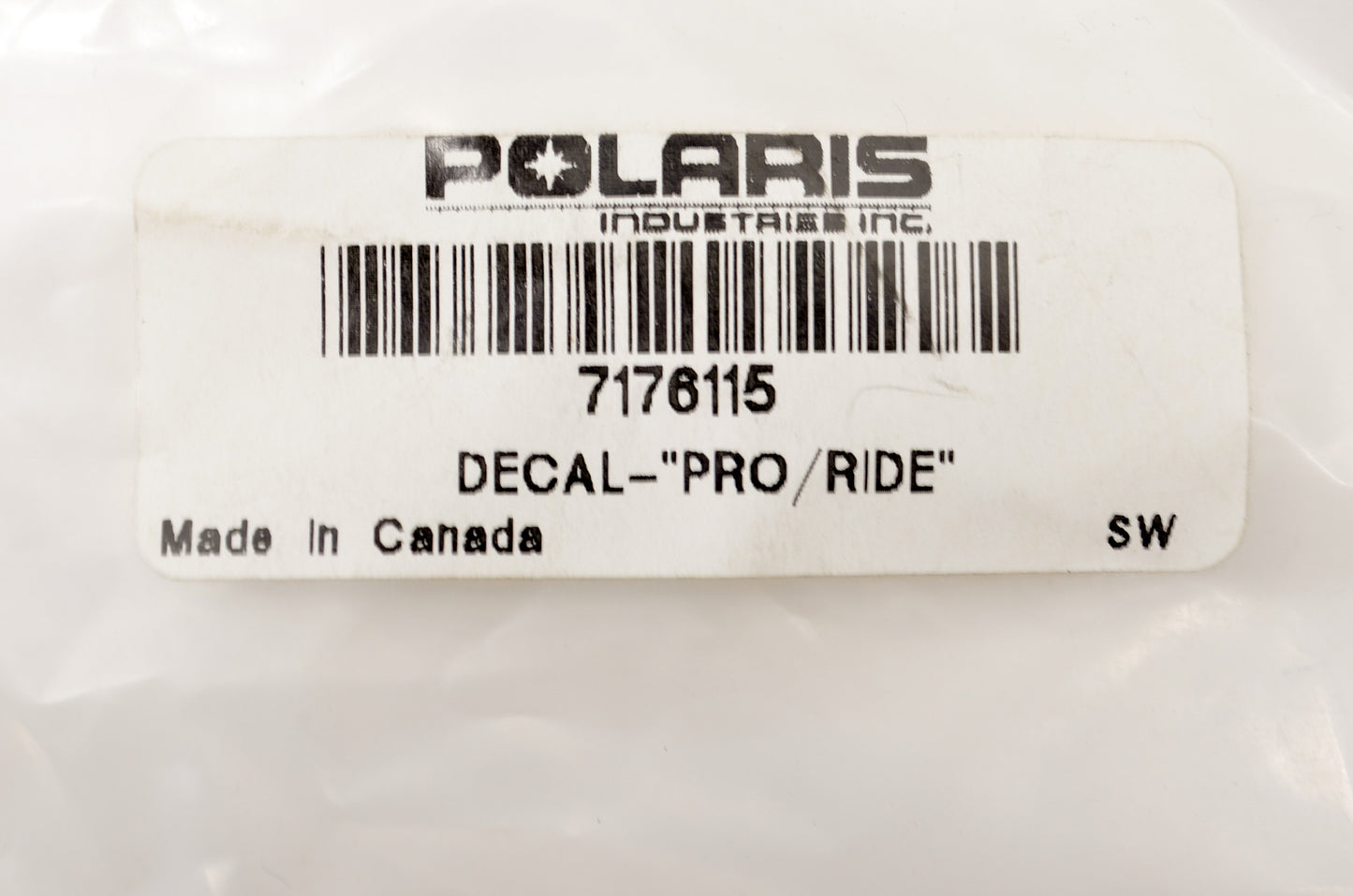 OEM Polaris 7176115 Decal "Pro/Ride" NOS