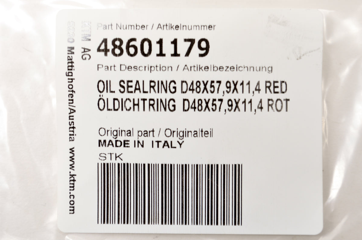 OEM KTM 48601179 Red Oil Seal Ring D48X57.9X11.4 NOS