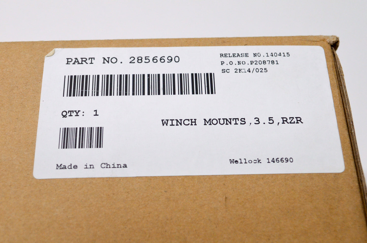 OEM Polaris 2856690 Winch Mounts 3.5 RZR