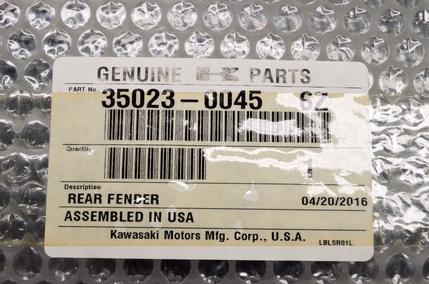 OEM Kawasaki 35023-0045-6Z Black Left Rear Fender NOS