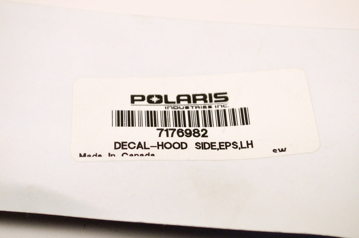 OEM Polaris 7176982 Left Hand EPS Hood Side Decal NOS
