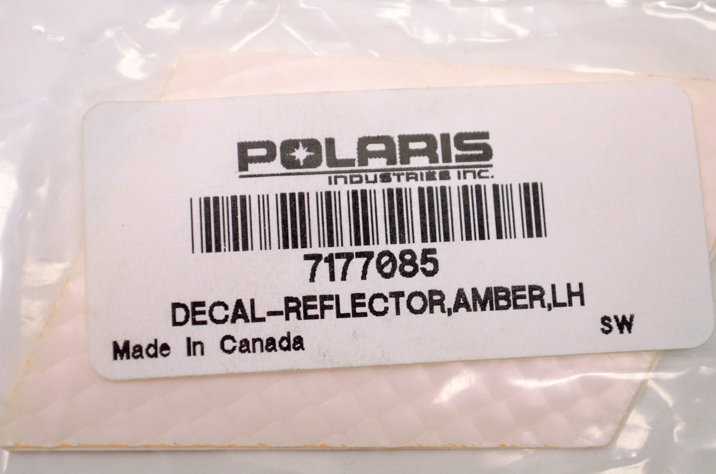 OEM Polaris 7177085 Left Hand Amber Reflector Decal NOS