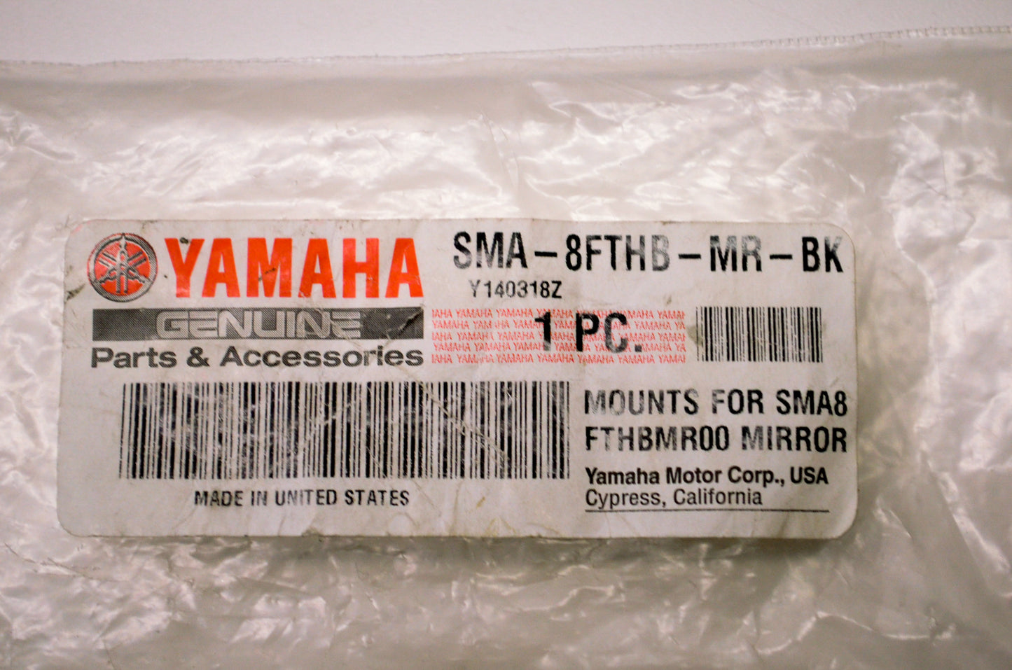 OEM Yamaha SMA-8FTHB-MR-BK Mirror Mount Set NOS