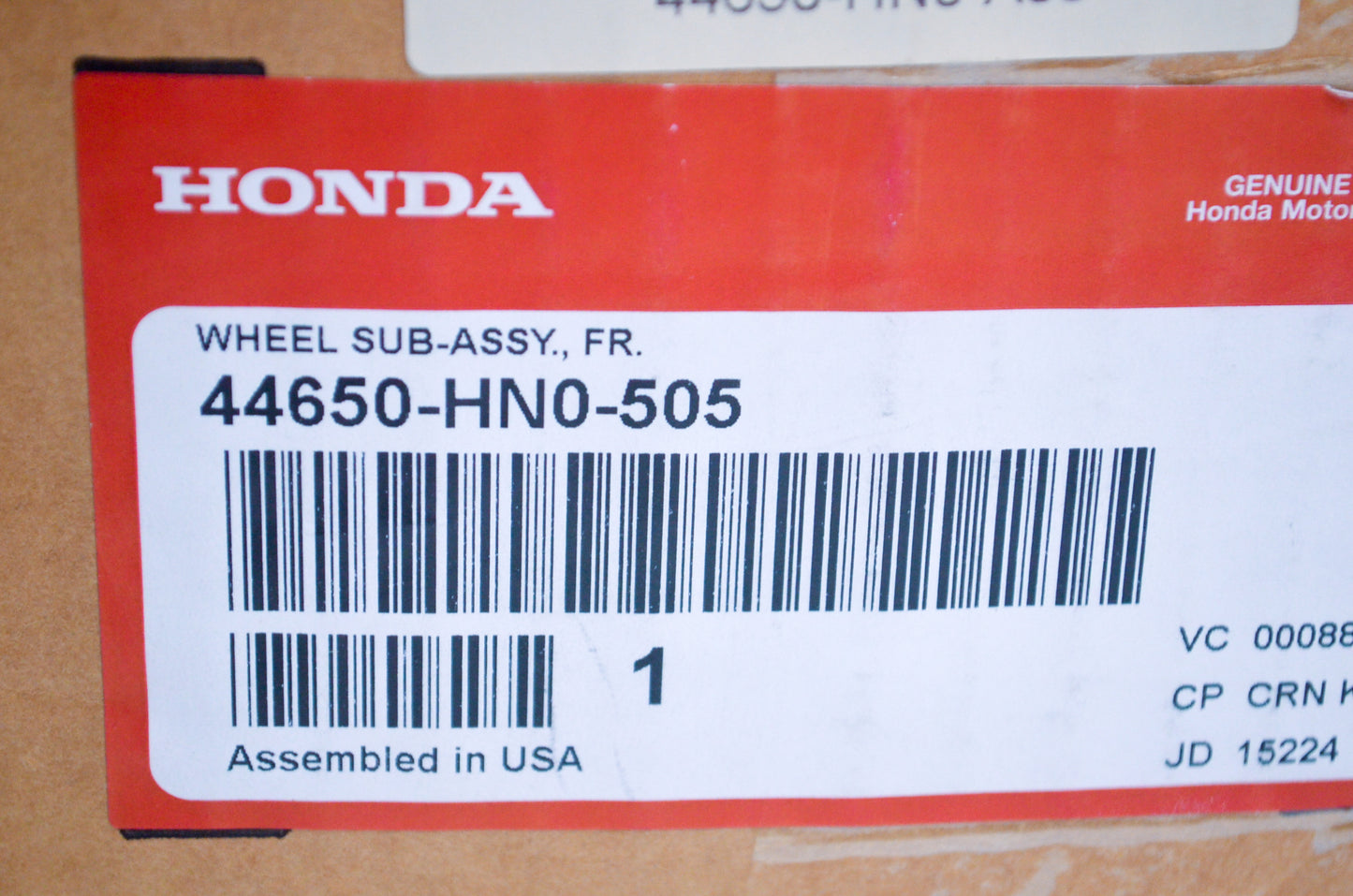 OEM Honda 44650-HN0-505 Front Wheel Sub-Assembly
