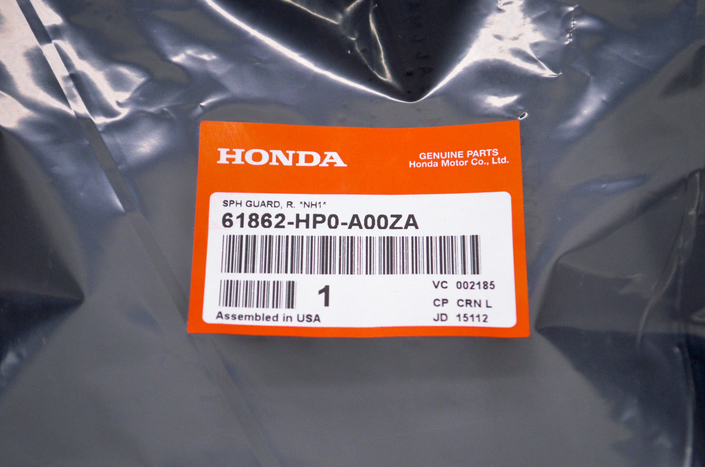 OEM Honda 61862-HP0-A00ZA Right Splash Guard NH1 NOS
