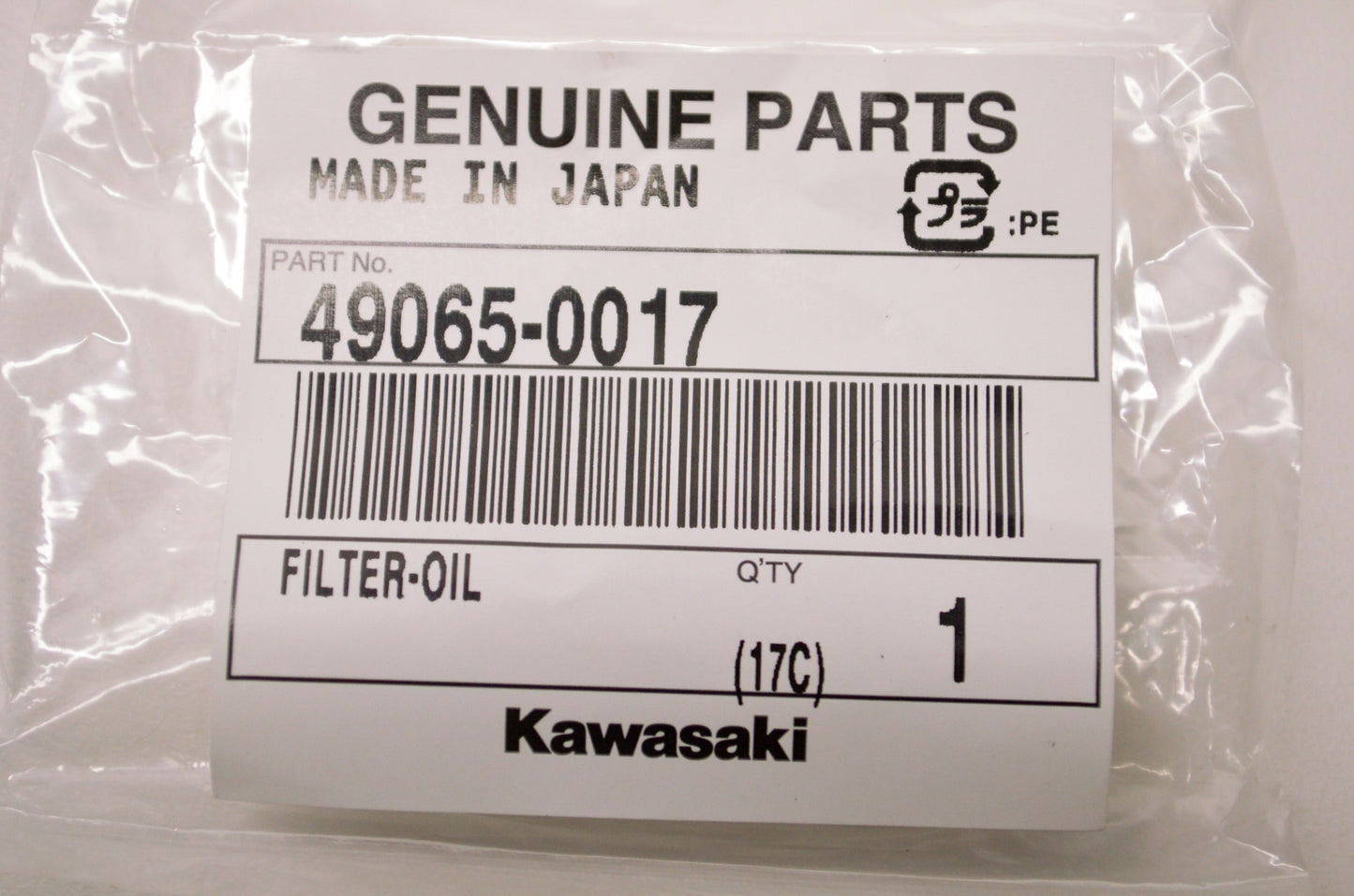New OEM Kawasaki 49065-0017 Oil Filter NOS