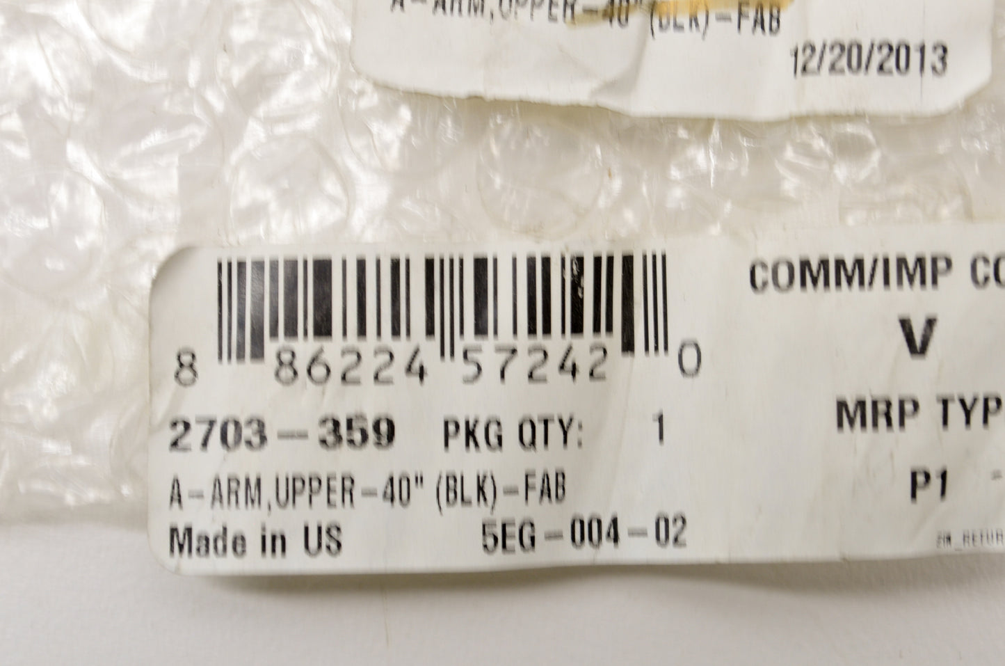 OEM Arctic Cat 2703-359 Black Upper A-Arm 40" NOS