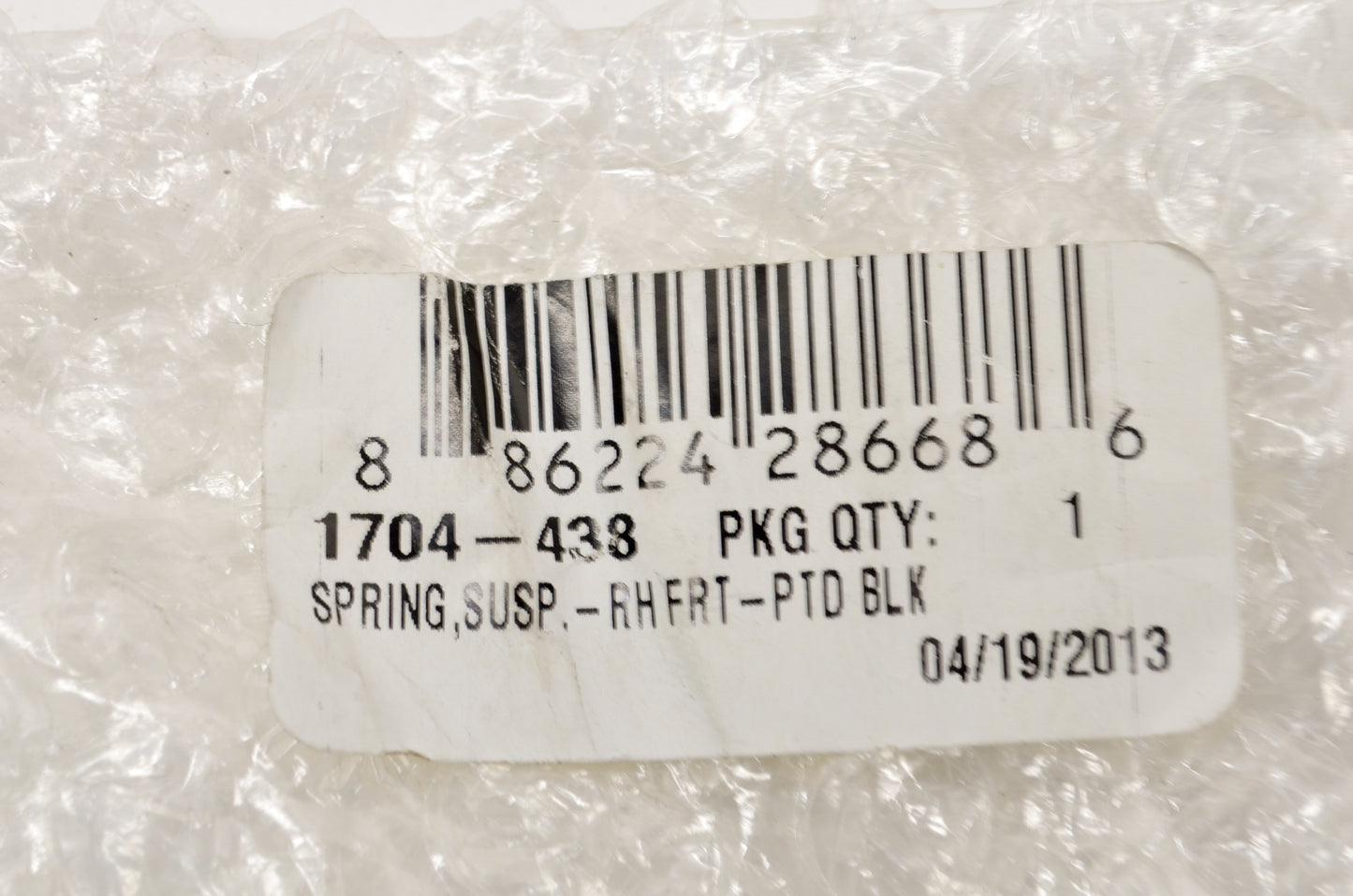 OEM Arctic Cat 1704-438 Black Front Right Hand Suspension Spring NOS