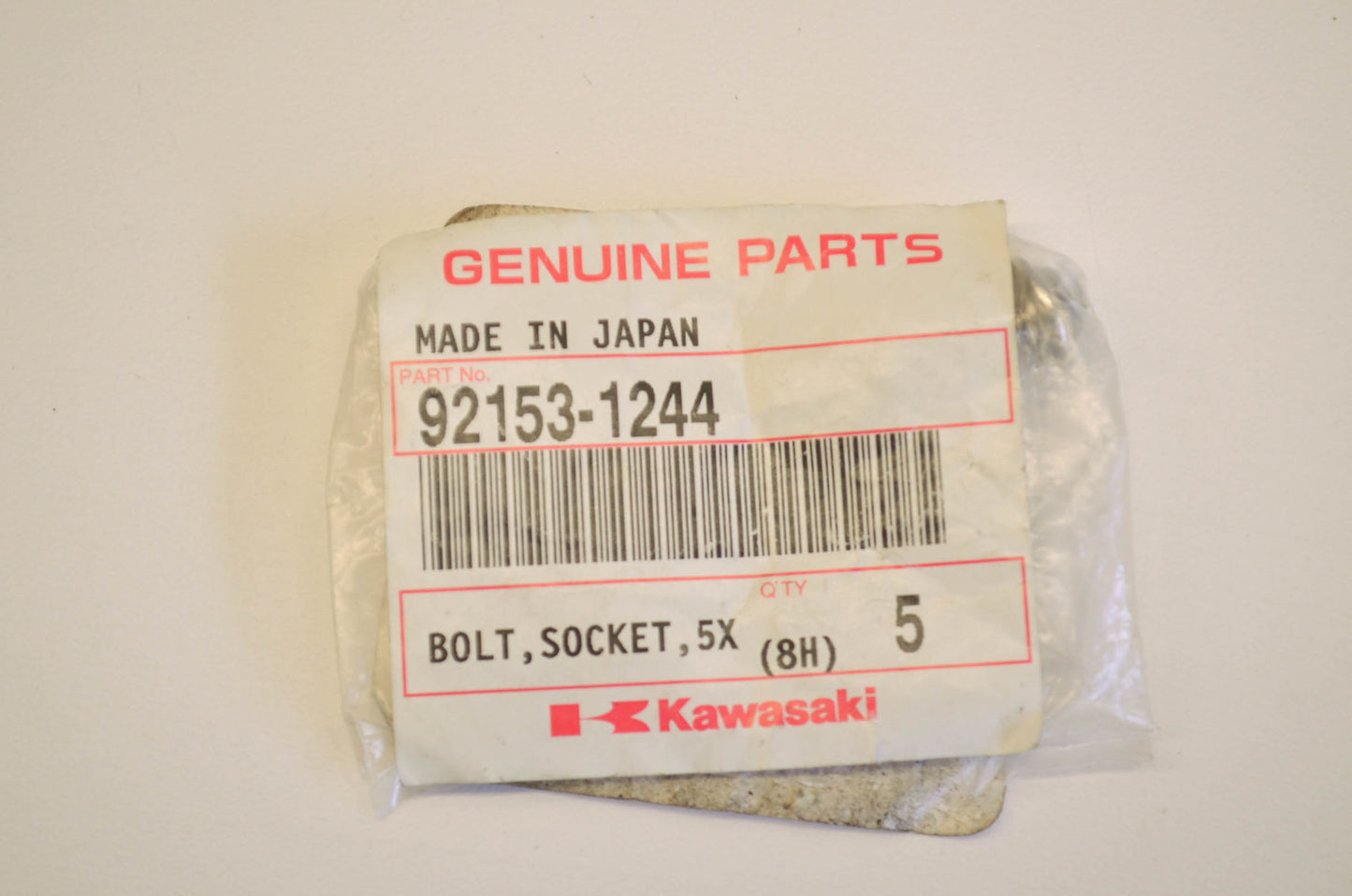 OEM Kawasaki 92153-1244 Socket Bolt 5X16 NOS